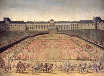 Karusell ges för Ludvig XIV i Tuileripalatsets hov, 5 juni 1662